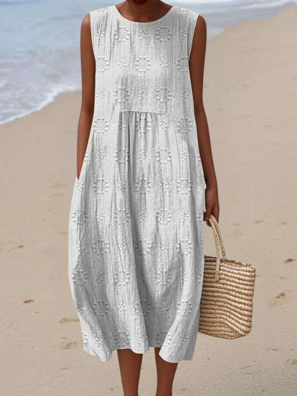 Cheryl - Embroidered Midi Dress